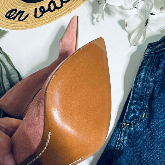 New without box Coach Pink Suede Leather Prairie Lined Heels - Picture 9 of 11